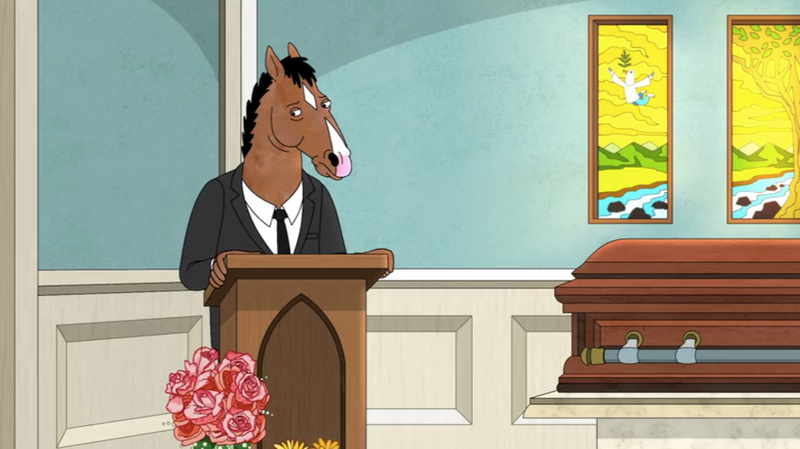 Illustration for article titled BoJack Horseman
delivers a jaw-dropping eulogy and once again raises the bar for
concept episodes